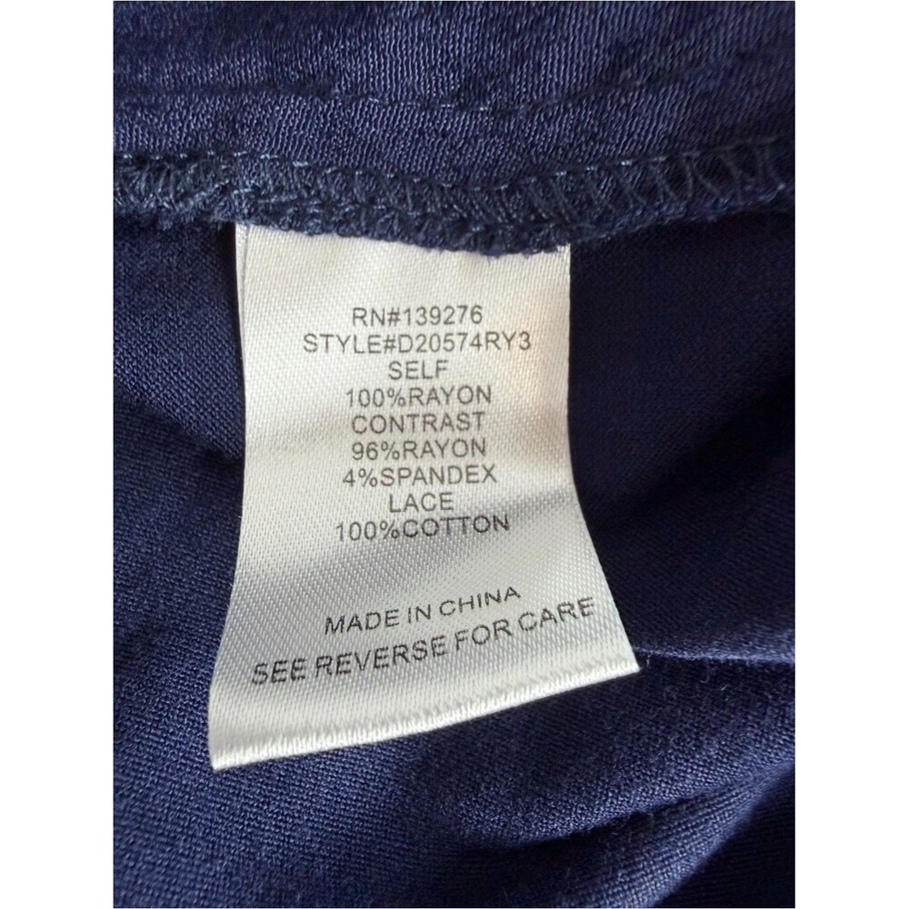 NWT Stitch Fix Daniel Rainn Quin Cap Sleeve Mixed Material Top size Medium Blue - Picture 5 of 6